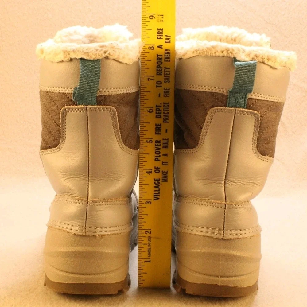 Thermolite Girls Snow Boots Size 1 Pink Gray Faux Fur Warm Winter Waterproof